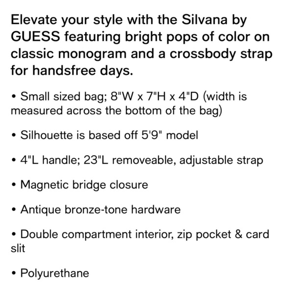 Guess Silvana 4G Brown and Pink Monogram Crossbody Tote Bag - Picture 7 of 12